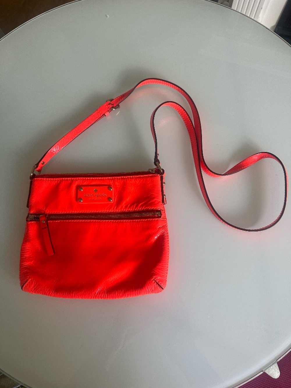 KATE SPADE TENLEY FLICKER CROSSBODY SHOULDER BAG In NEON ORANGE
